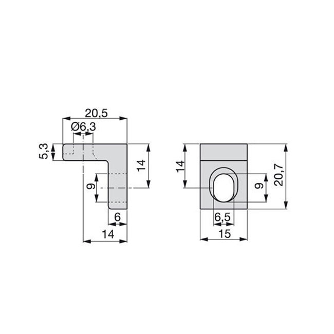 Agosistem Smooth staffetta reggipiano quadrata 20,5 mm