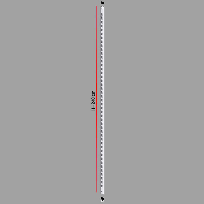 Agosistem Smart Montante Scatolato H 240 cm Bianco/Nero