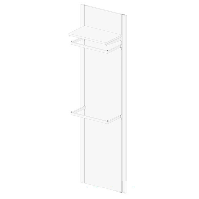 Agosistem Sistema 58 Kit 02 parete attrezzata 70 cm