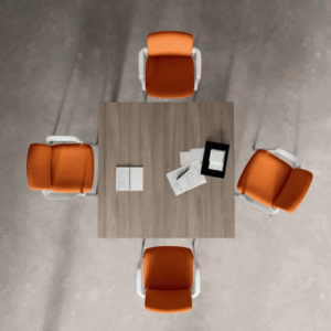 Sala riunioni 4 postazioni completa Tavolo quadrato - immagine 5