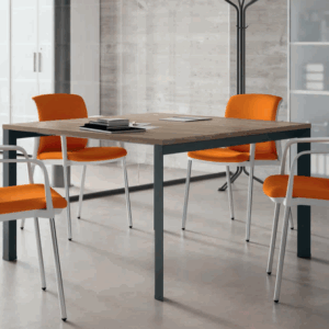 Sala riunioni 4 postazioni completa Tavolo quadrato