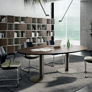 Sala riunioni completa 4 postazioni Tavolo ovale