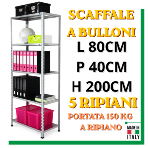 Scaffale a bulloni Bizzotto 80X40X200 - immagine 1