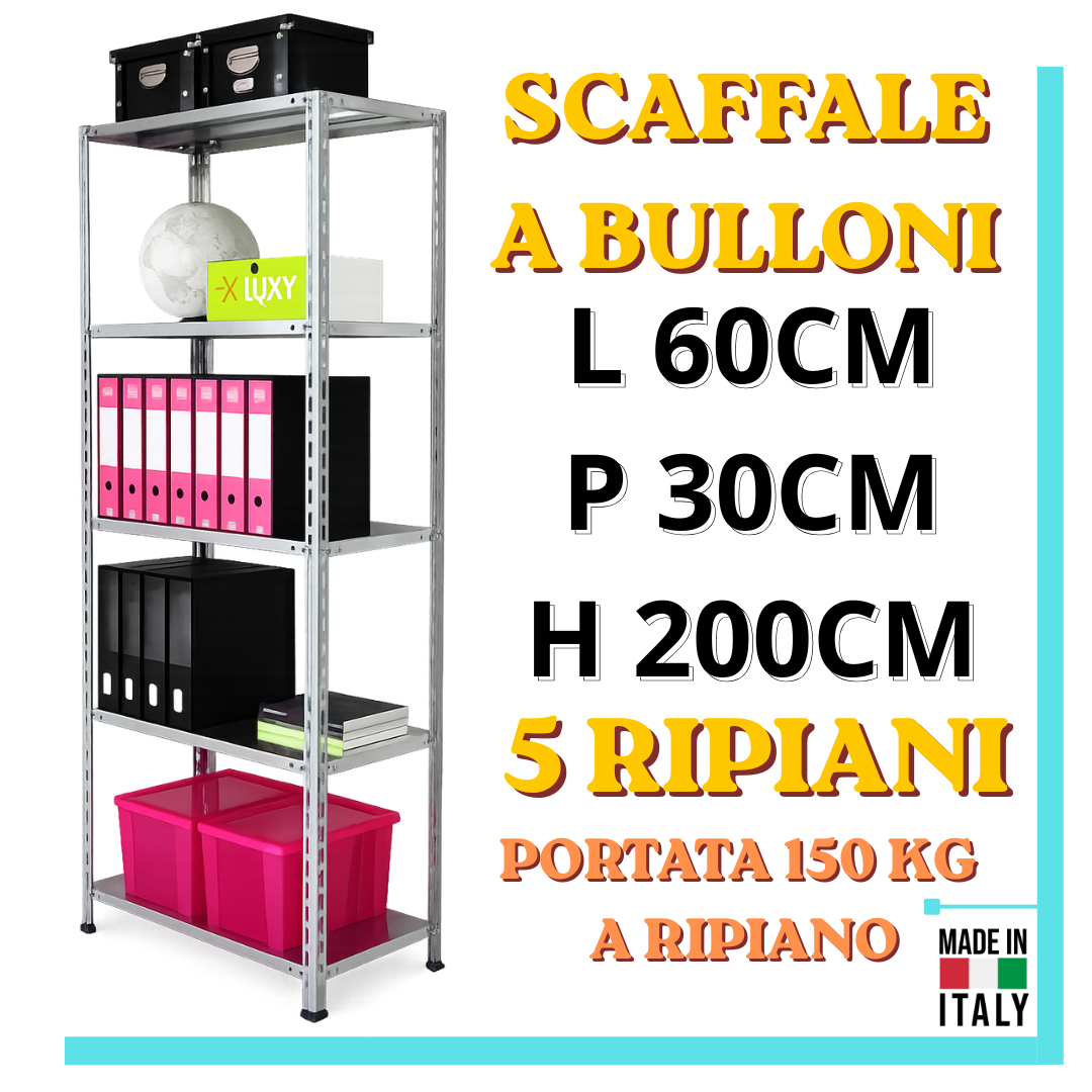 Scaffale a bulloni Bizzotto 60X30X200