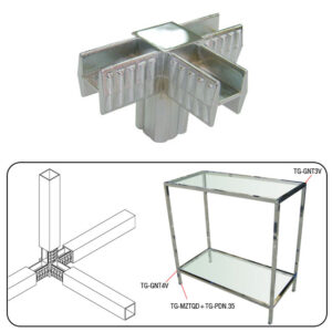 Giunto ferro per tubi quadri 20X20 - immagine 3