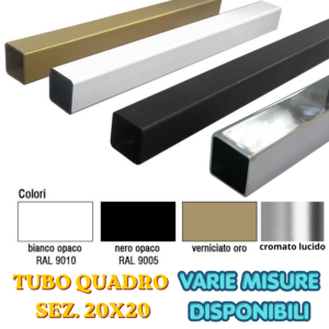 Tubo quadro ferro zincato 20X20 - immagine 1